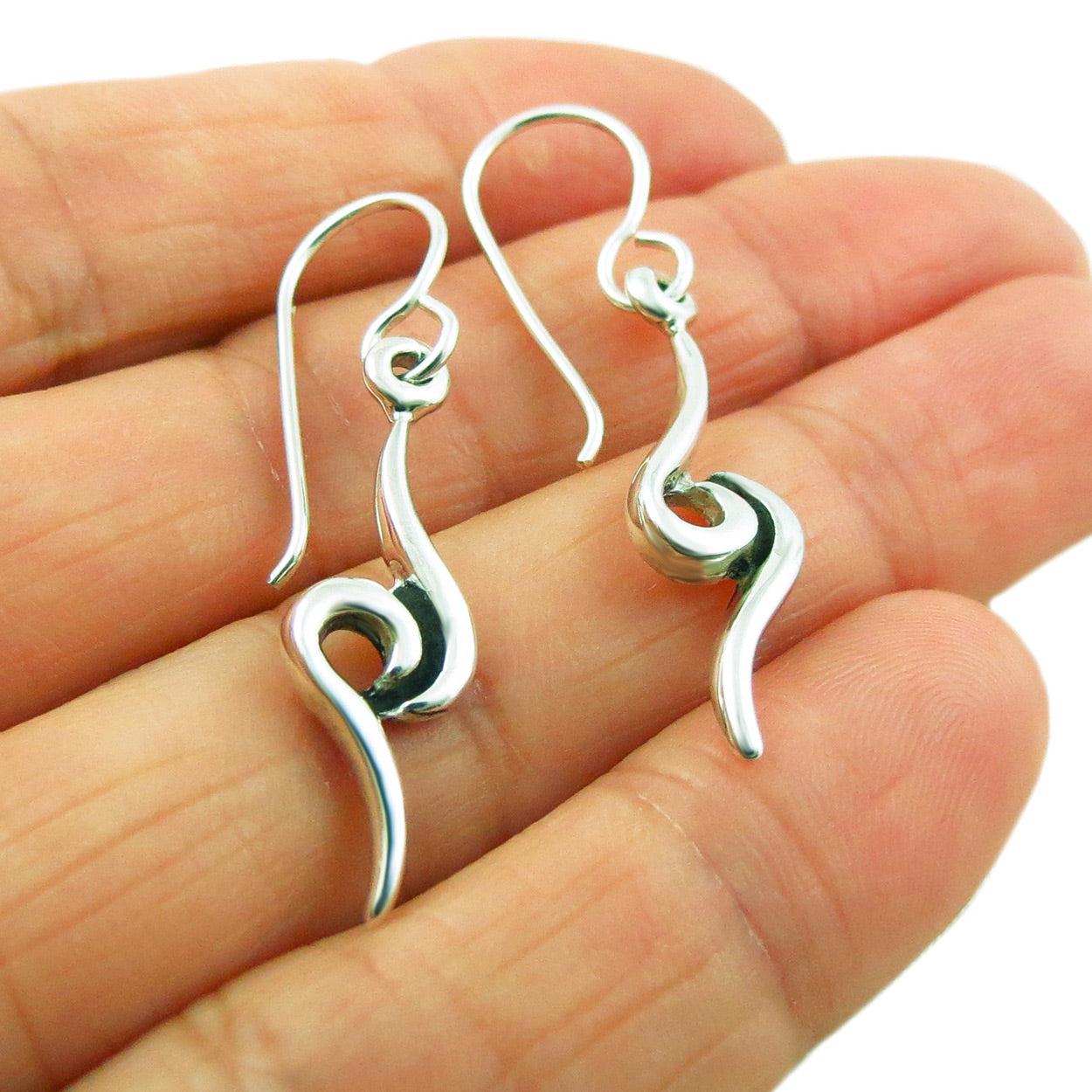 Silver spiral drop on sale earrings