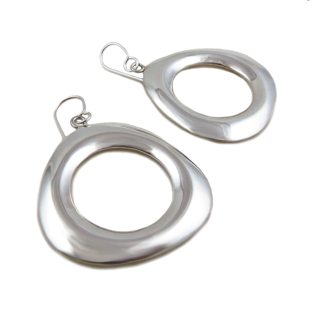 Large Sterling Silver Triangle Hoops Lightweight Earrings for Women