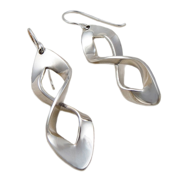 Infinity 925 Sterling Silver Mobius Earrings