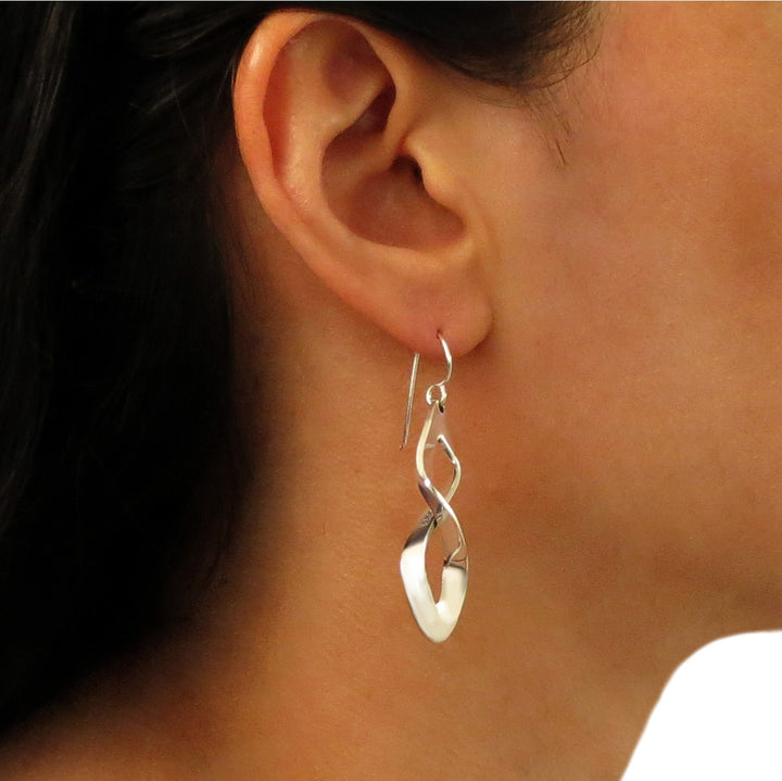 Infinity 925 Sterling Silver Mobius Earrings