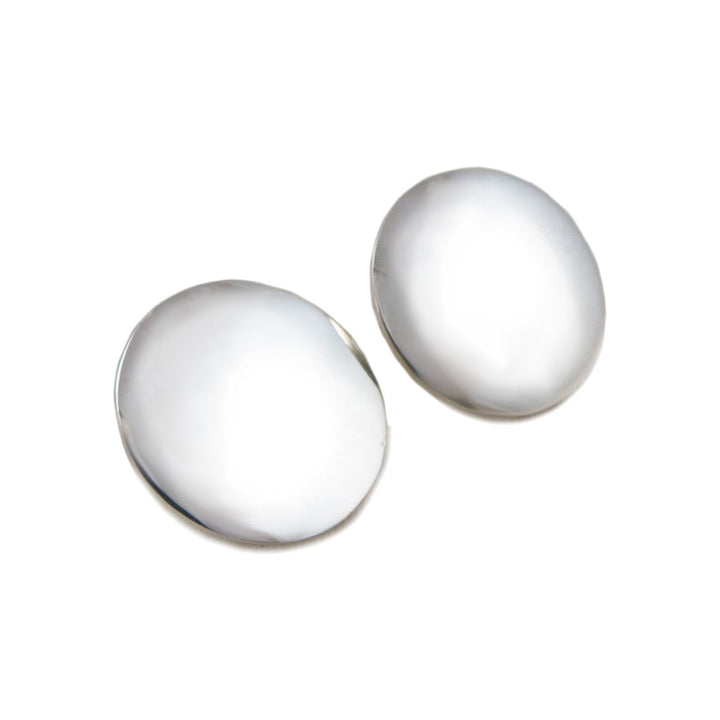 Polished 925 Sterling Silver Circle Disc Earrings