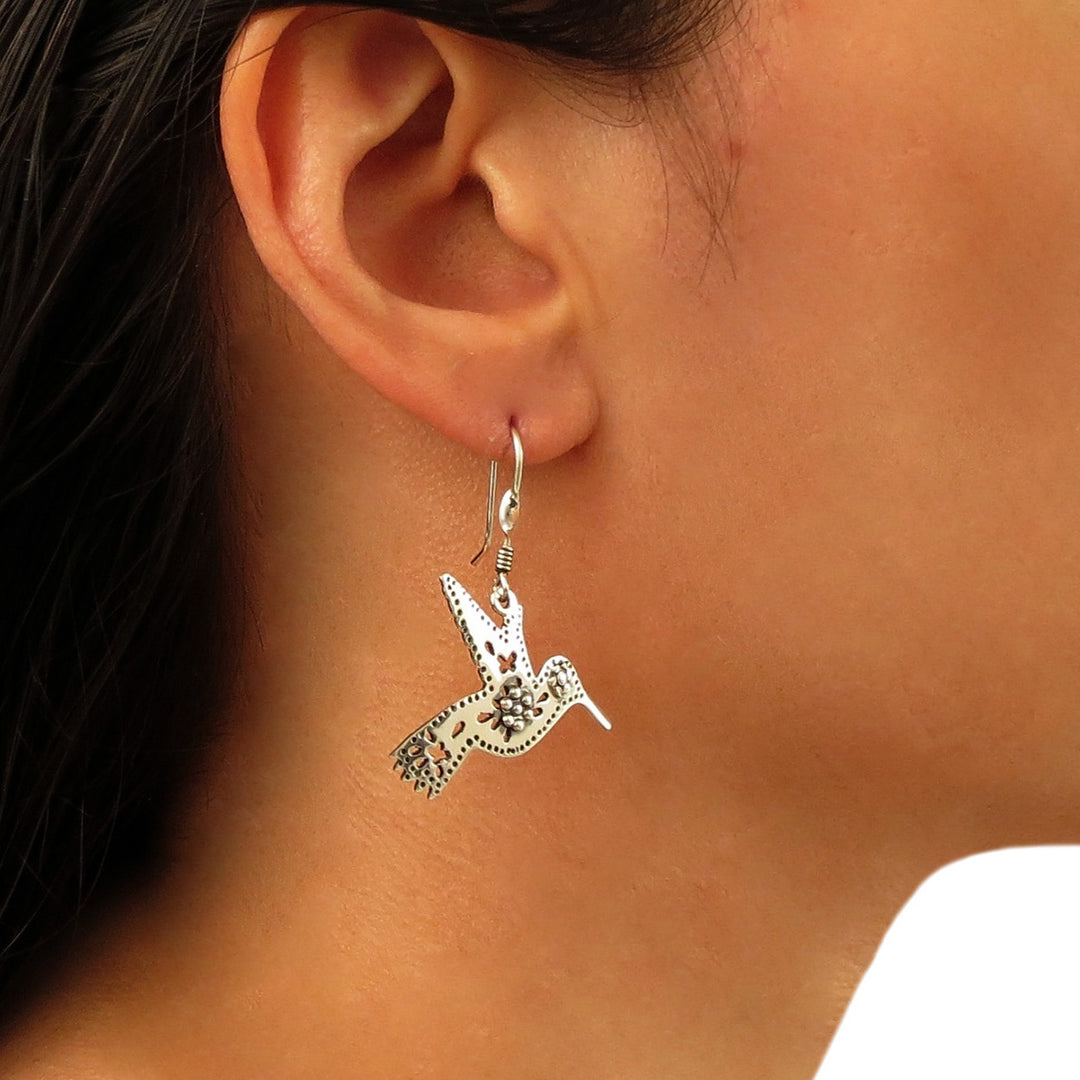 Sterling Silver Hummingbird Earrings