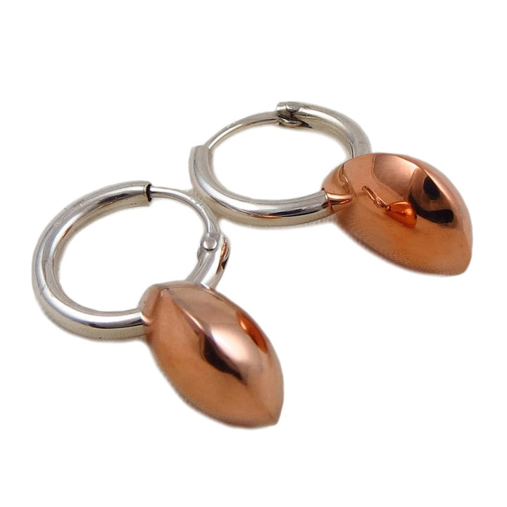 Guillermo Arregui Designer Two Part Sterling Silver and Copper Drop Earrings