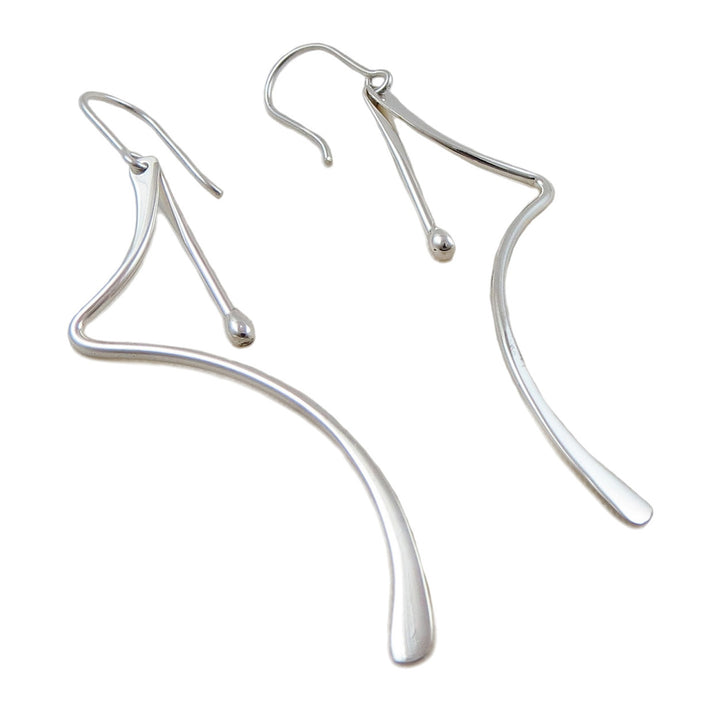 Long Sterling Silver Dangle Earrings