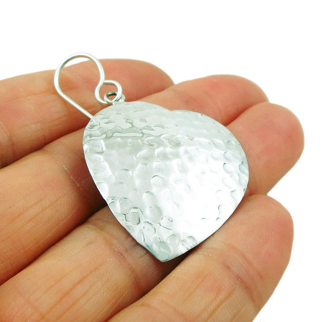 Love Heart 925 Sterling Silver Dangle Earrings