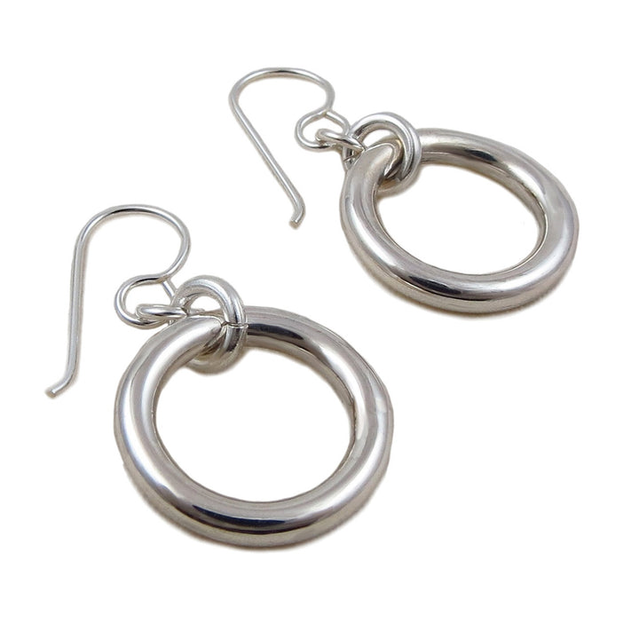 Circle 925 Sterling Silver Dangle Earrings for Women