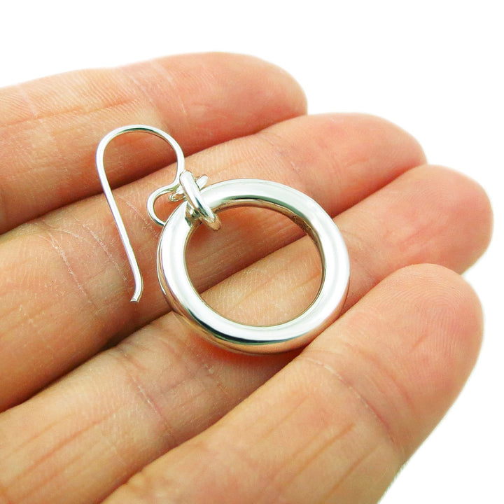 Circle 925 Sterling Silver Dangle Earrings for Women