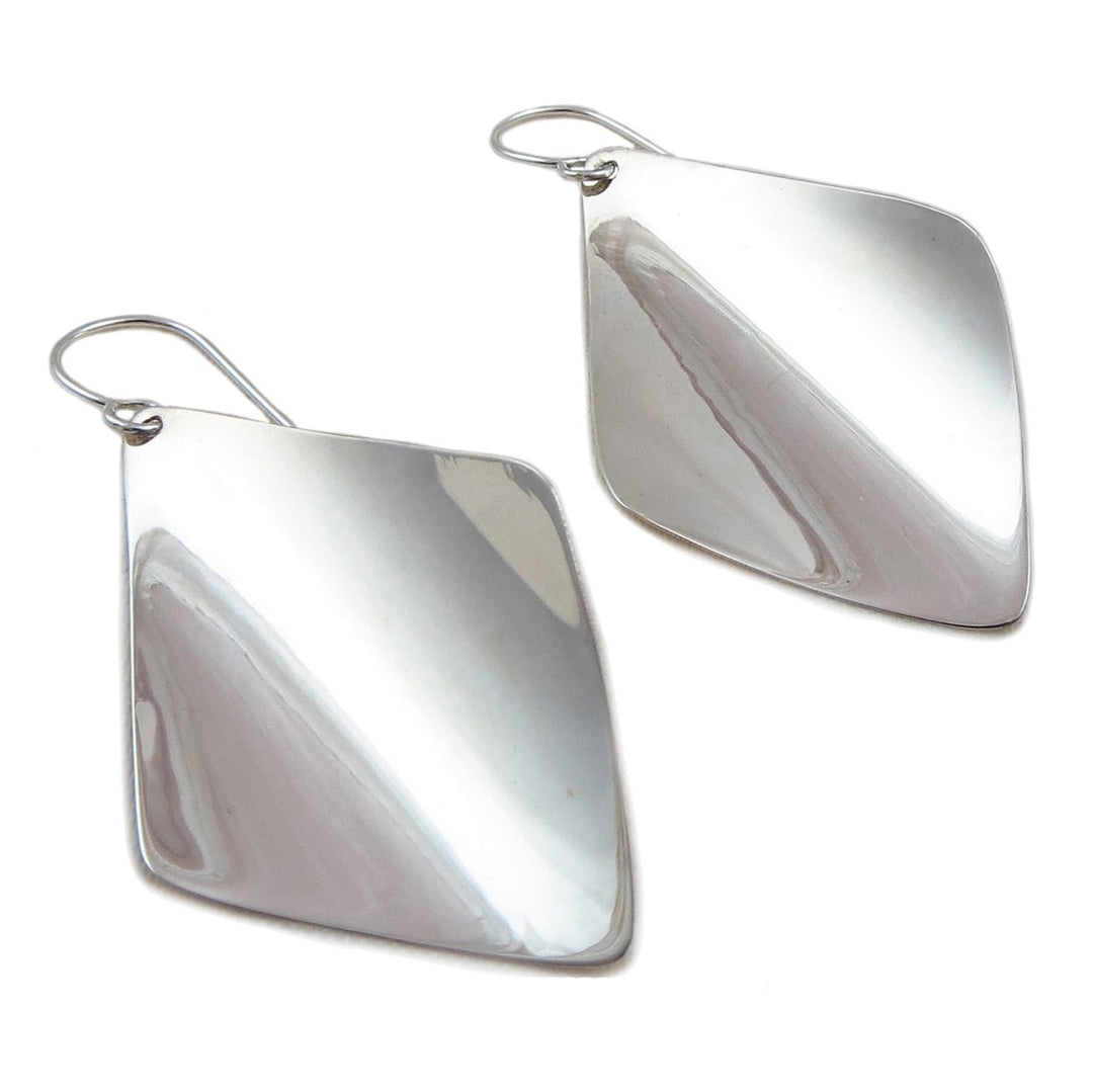 Curved 925 Sterling Silver Drop Earrings Gift Boxed
