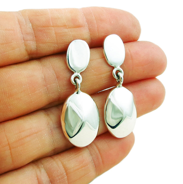 Geometric Sterling Silver Drop Earrings