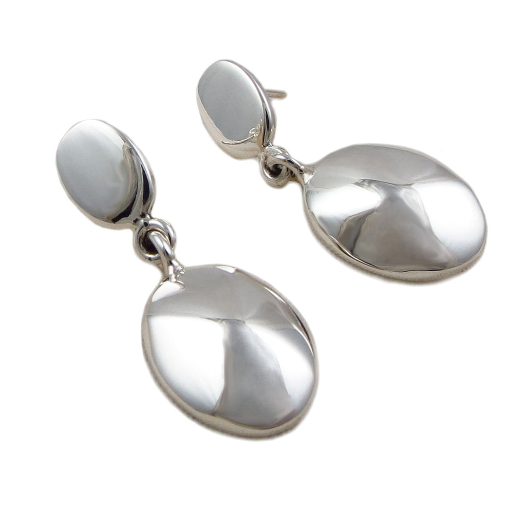 Geometric Sterling Silver Drop Earrings