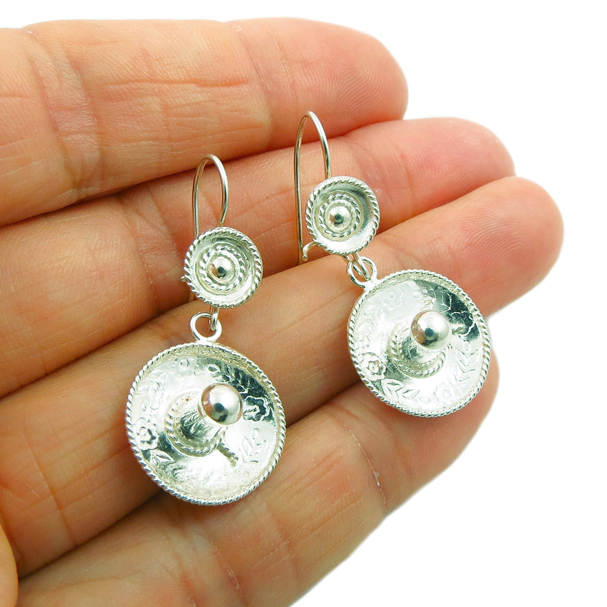 Mexican Sombrero 925 Sterling Silver Drop Earrings – The Mexican