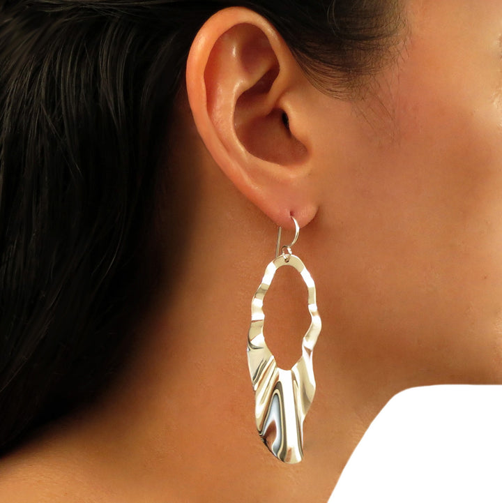 Long Handmade 925 Sterling Silver Dangle Earrings for Women