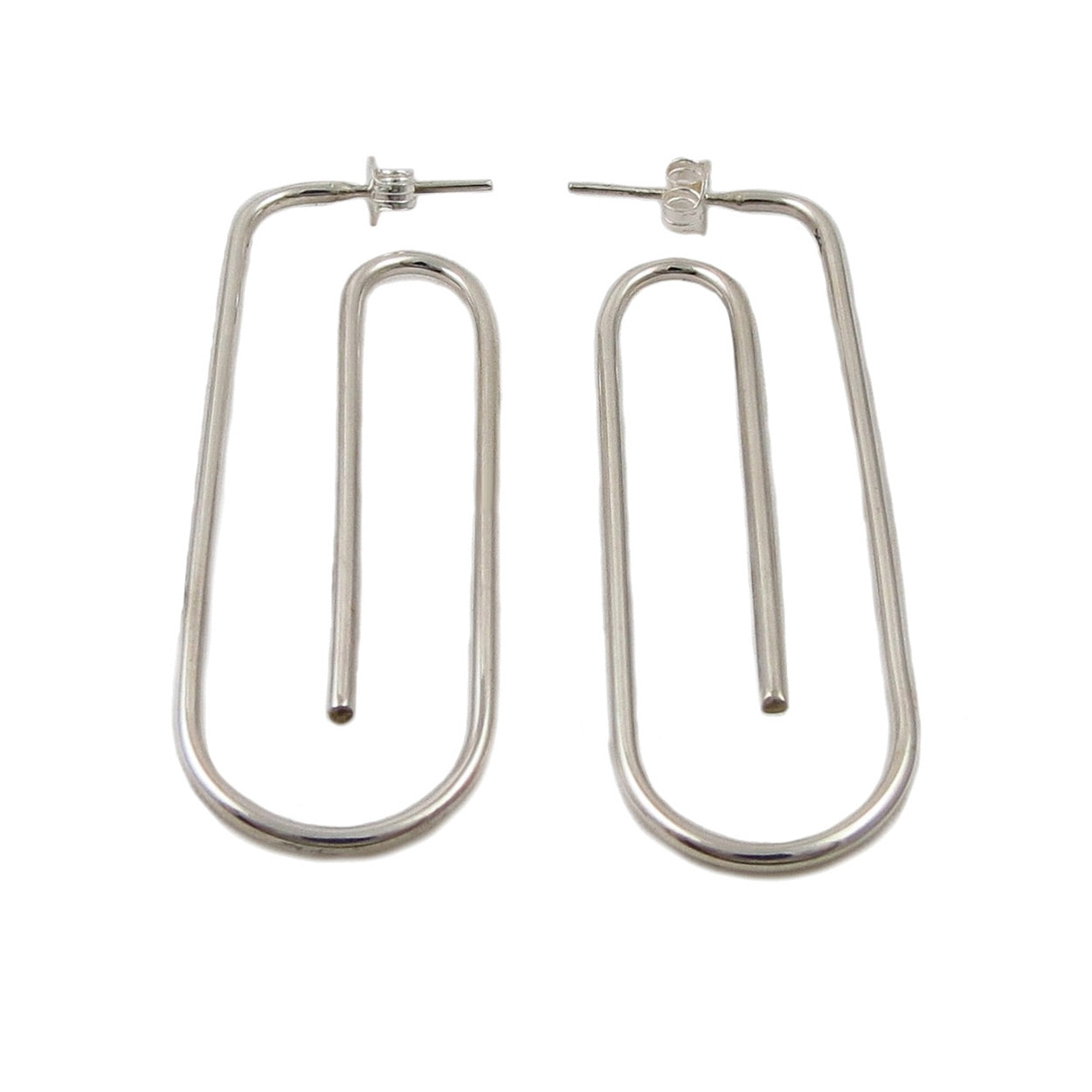 Sterling silver hot sale oval earrings