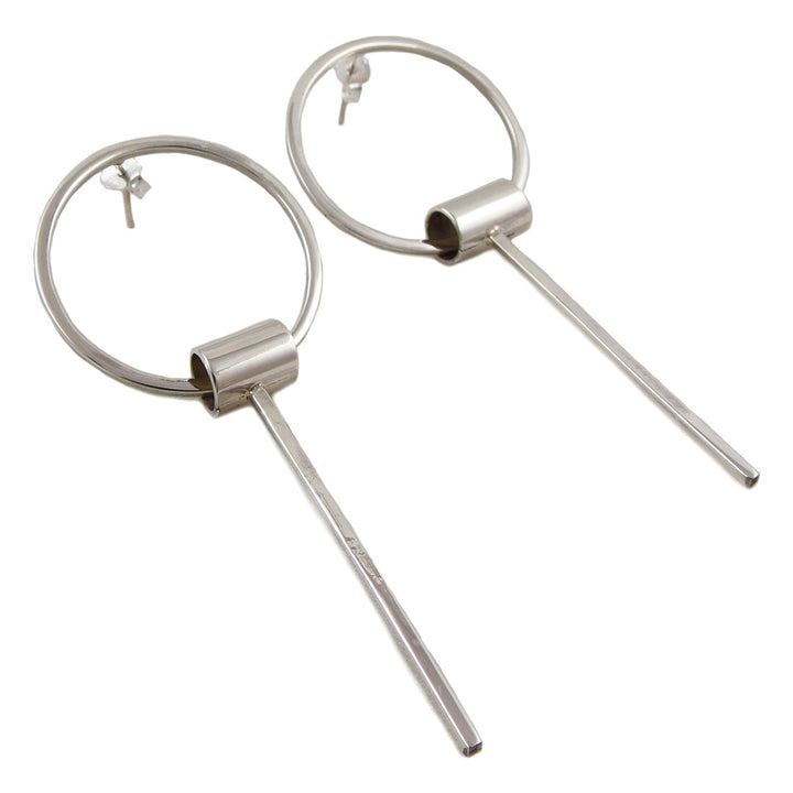 Elegant 925 Sterling Silver Stick Drop Earrings