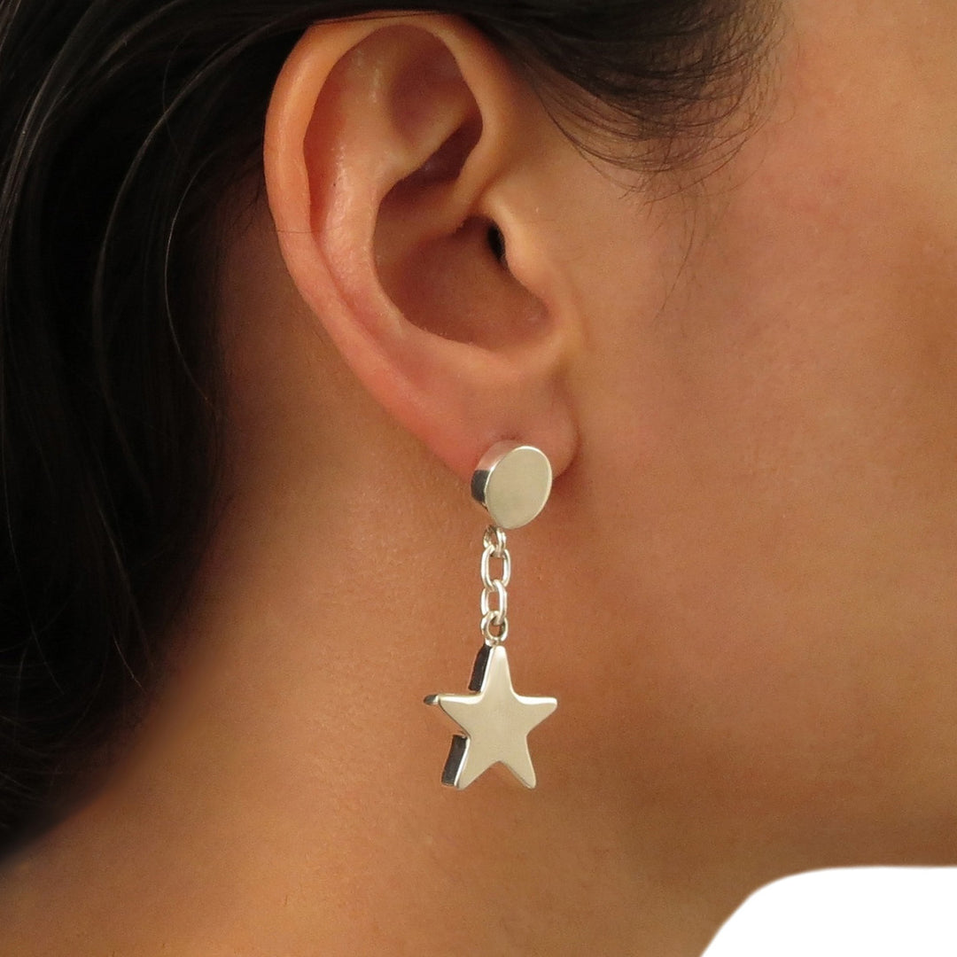 Sterling Silver Star Earrings for Women