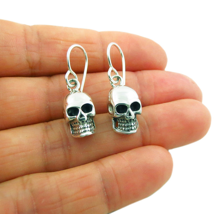 Skull 925 Sterling Silver Drop Earrings