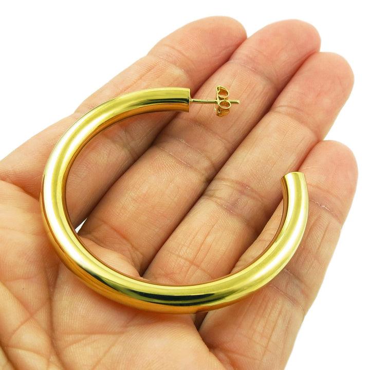 9ct Yellow Gold Plated Large Hoop Earrings