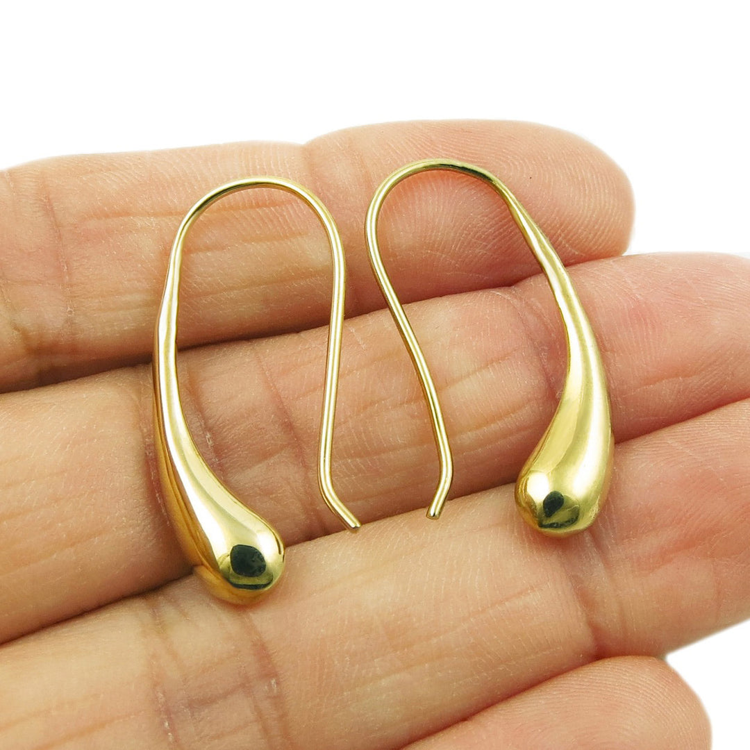 9ct Gold Plated Vermeil Teardrop Earrings - Main Image