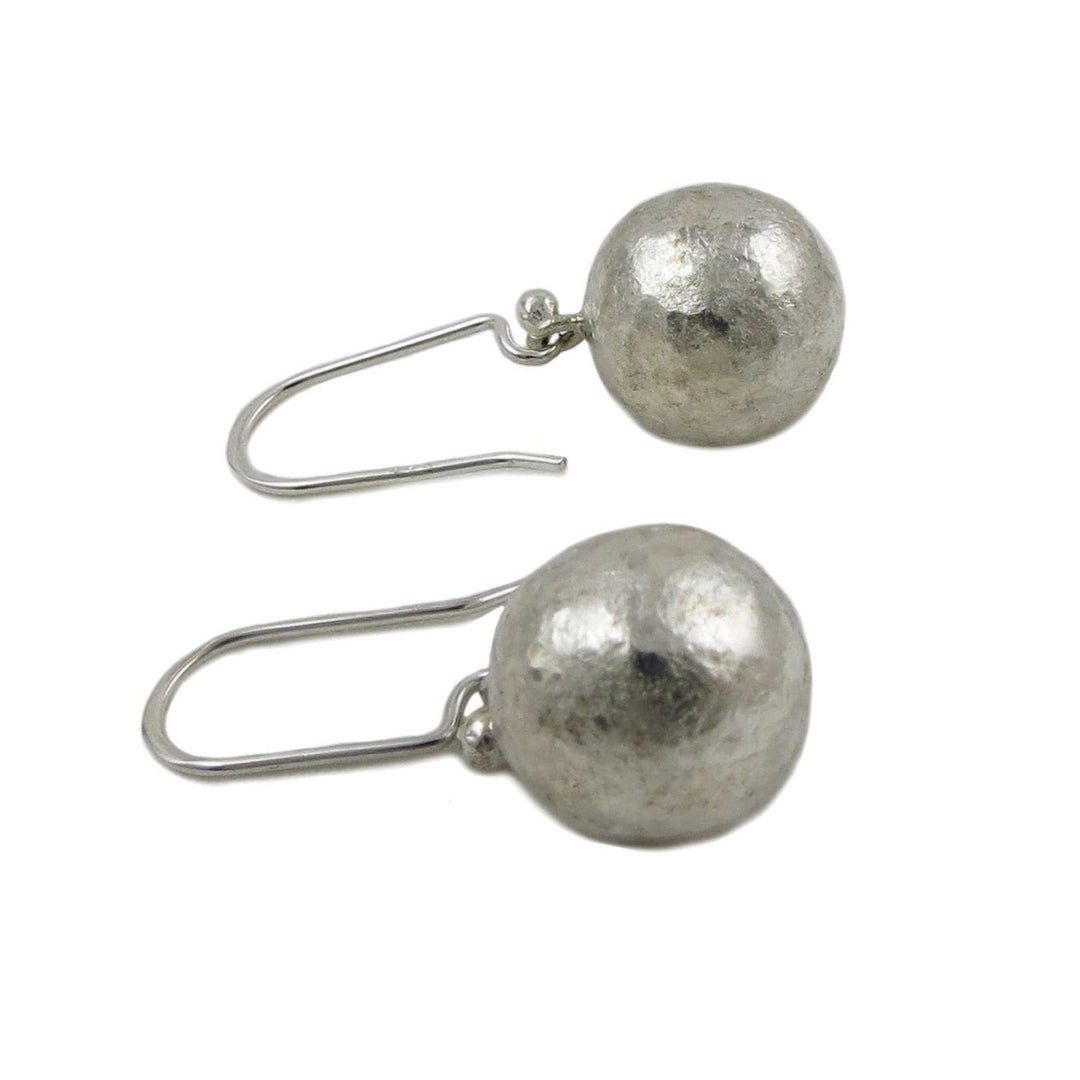 Brushed Minimalist Ball Bead Earrings