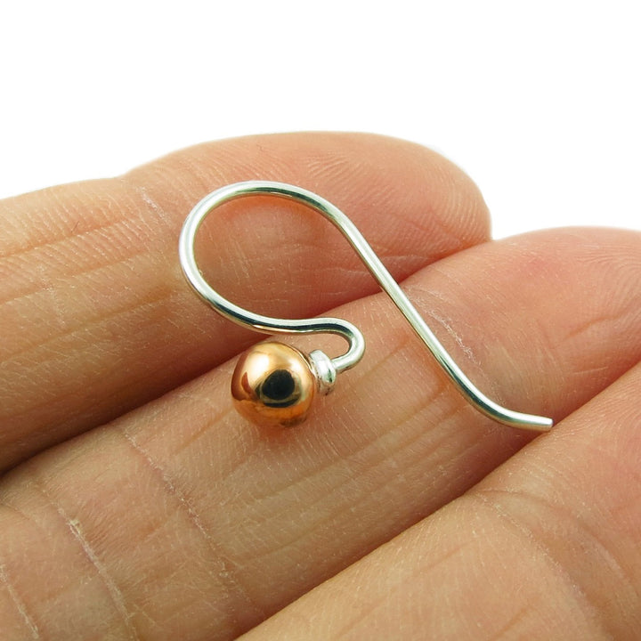 Small Copper Ball Bead and 925 Silver Earrings Gift Boxed