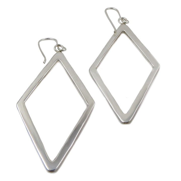 Geometric Rhombus 925 Sterling Silver Dangle Earrings for Women