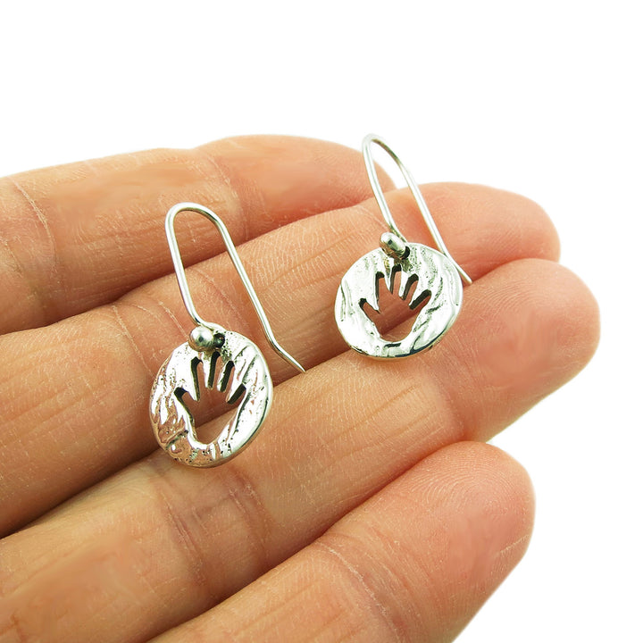 High Five 925 Sterling Silver Waving Hand Earrings Gift Boxed