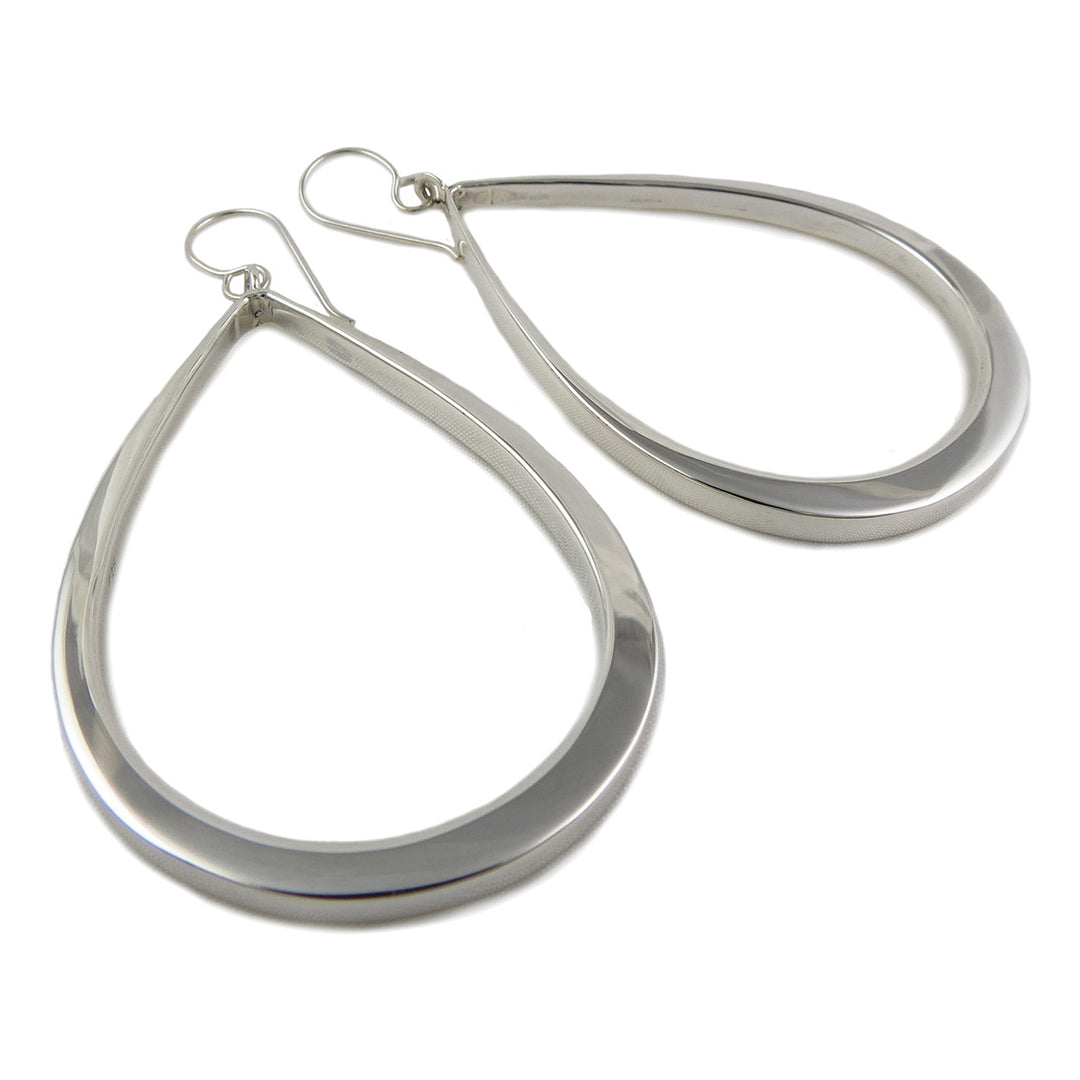 Sterling Silver Three Dimensional Teardrop Earrings