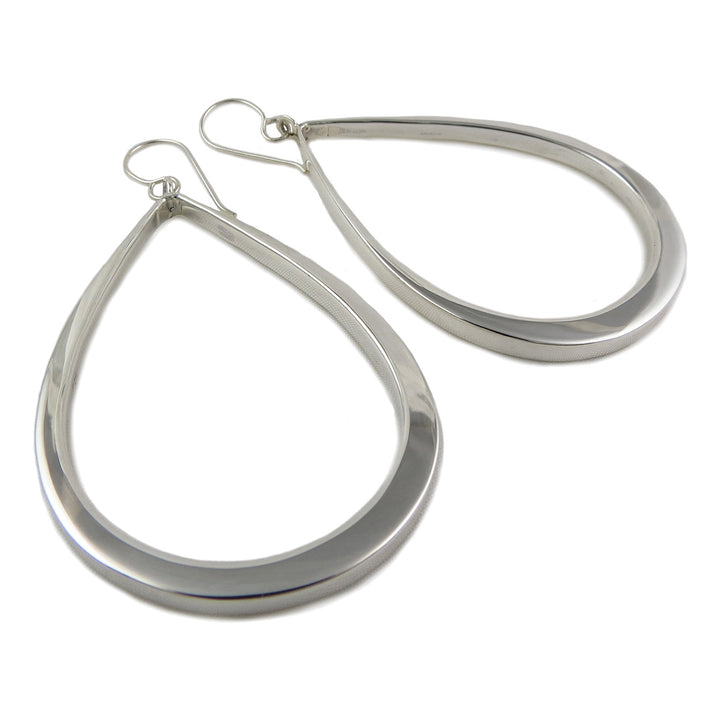 Sterling Silver Three Dimensional Teardrop Earrings
