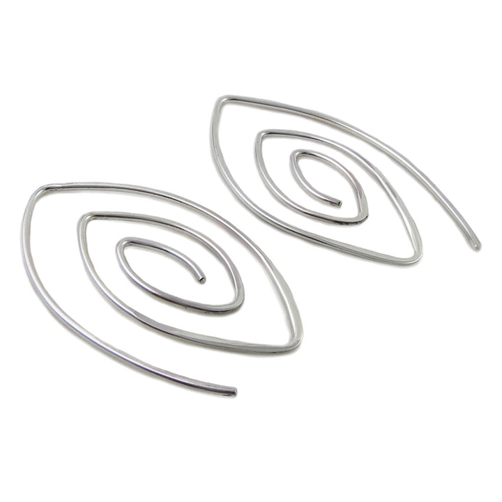 Spiral 925 Sterling Silver Drop Earrings for Women