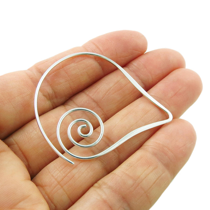 Wide Spiral 925 Sterling Silver Earrings Gift Boxed