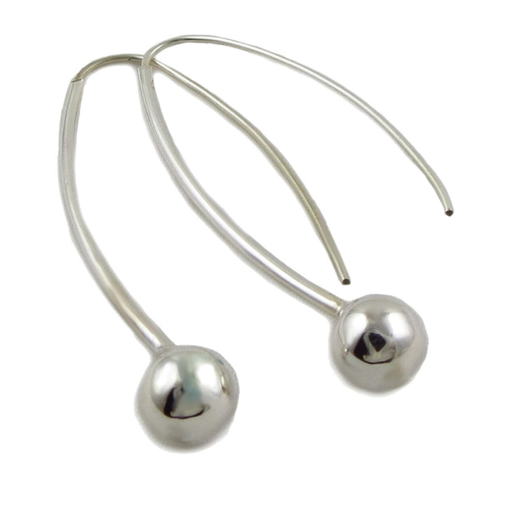 Ball Bead 925 Sterling Silver Drop Earrings