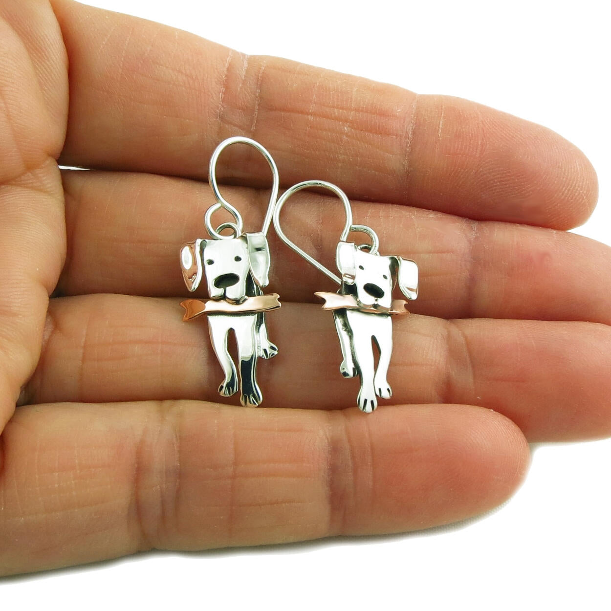 Sterling silver hot sale dog earrings