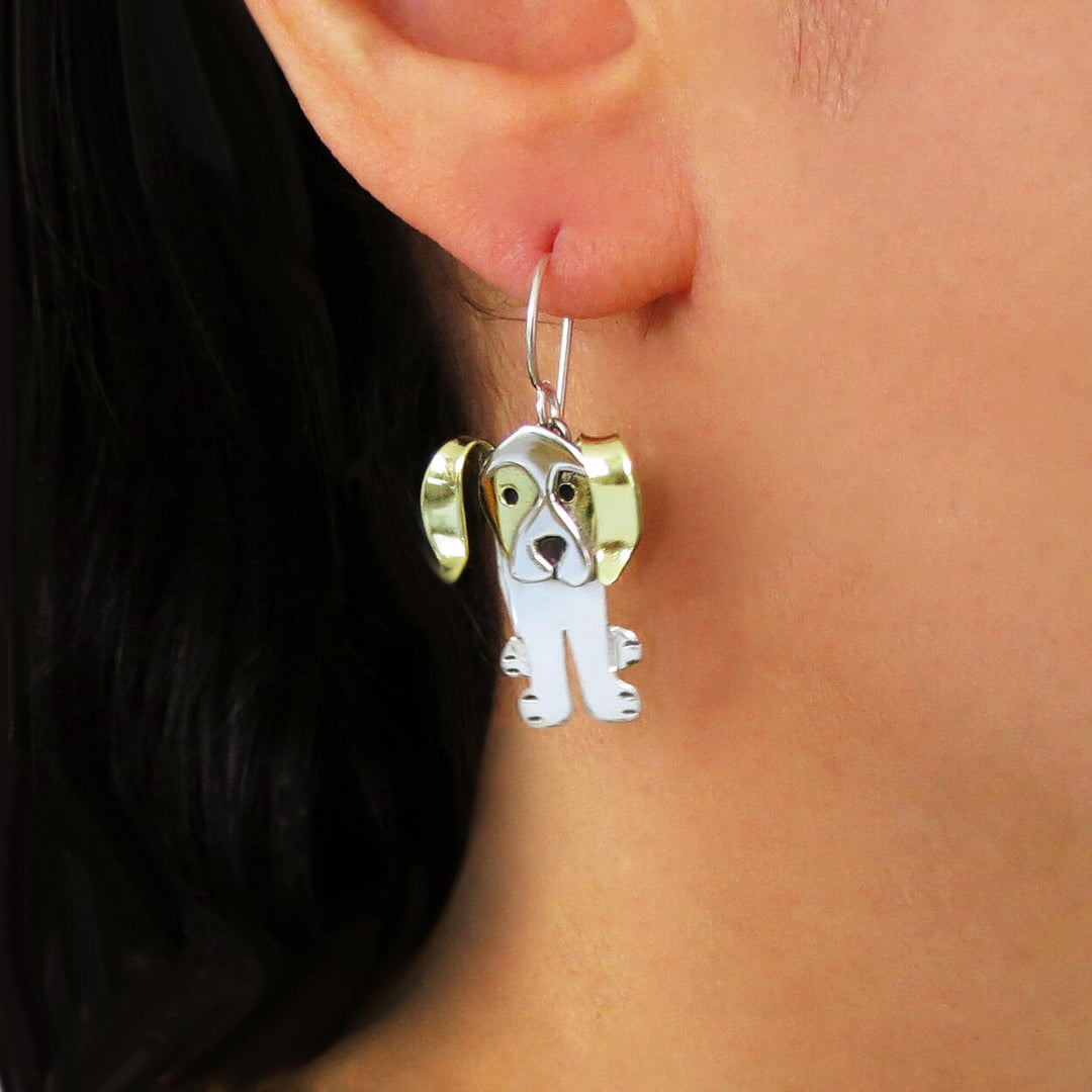 Labradoodle Earring Components Two Tone Labrador Dog Earrings - Handmade Jewellery