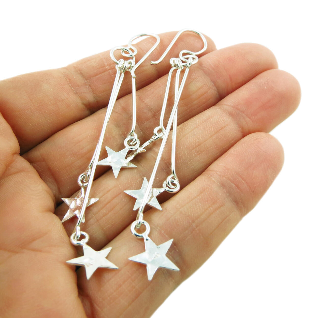 Dangle star hot sale earrings silver