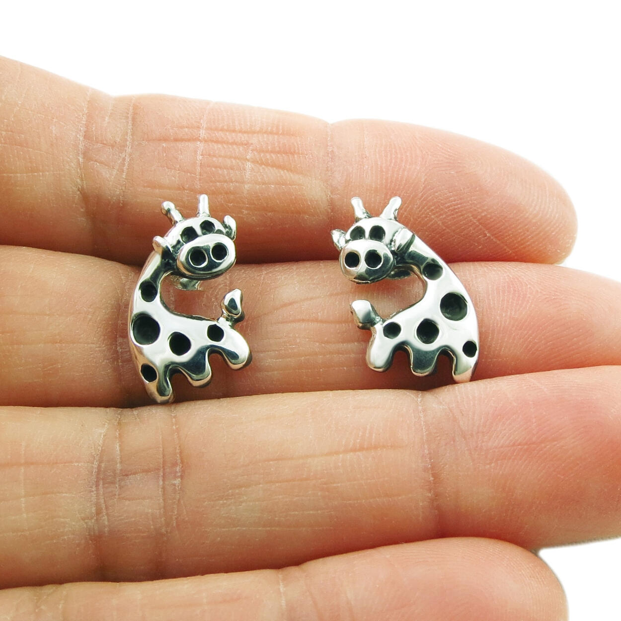 Silver on sale giraffe earrings