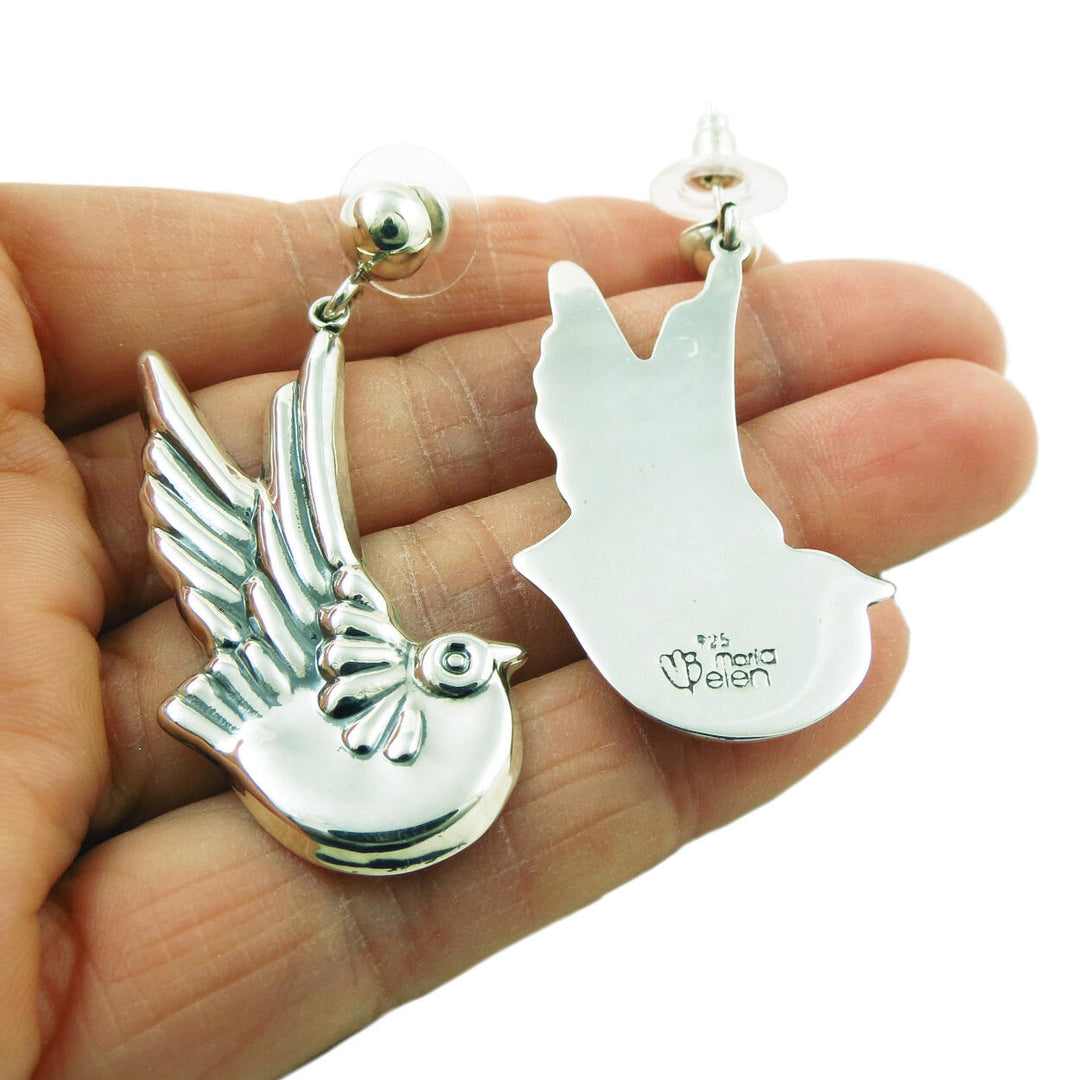 Maria Belen 925 Sterling Silver Dove Lovebird Earrings Gift Boxed