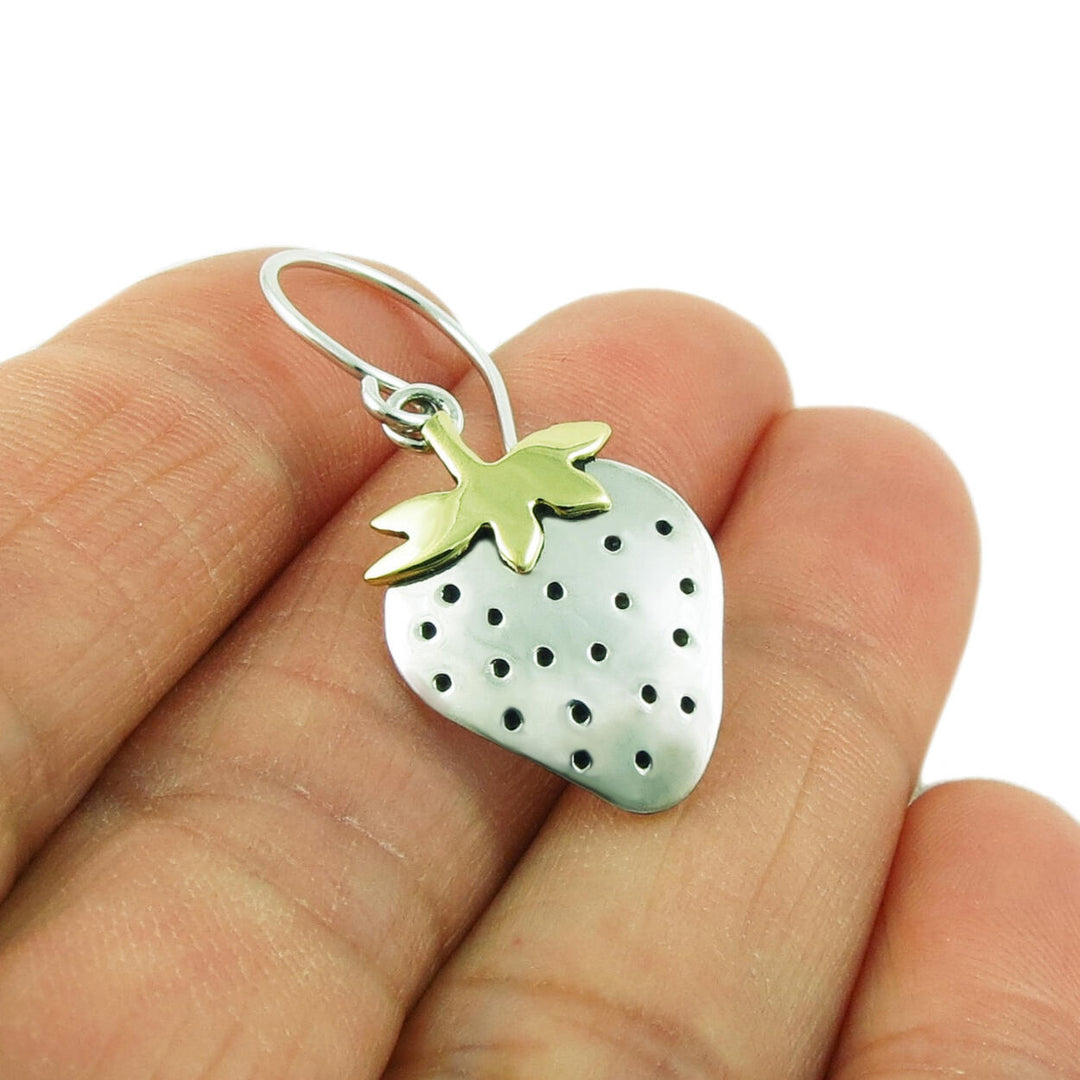 Strawberry Fruit Earrings Mixed Metal Jewellery
