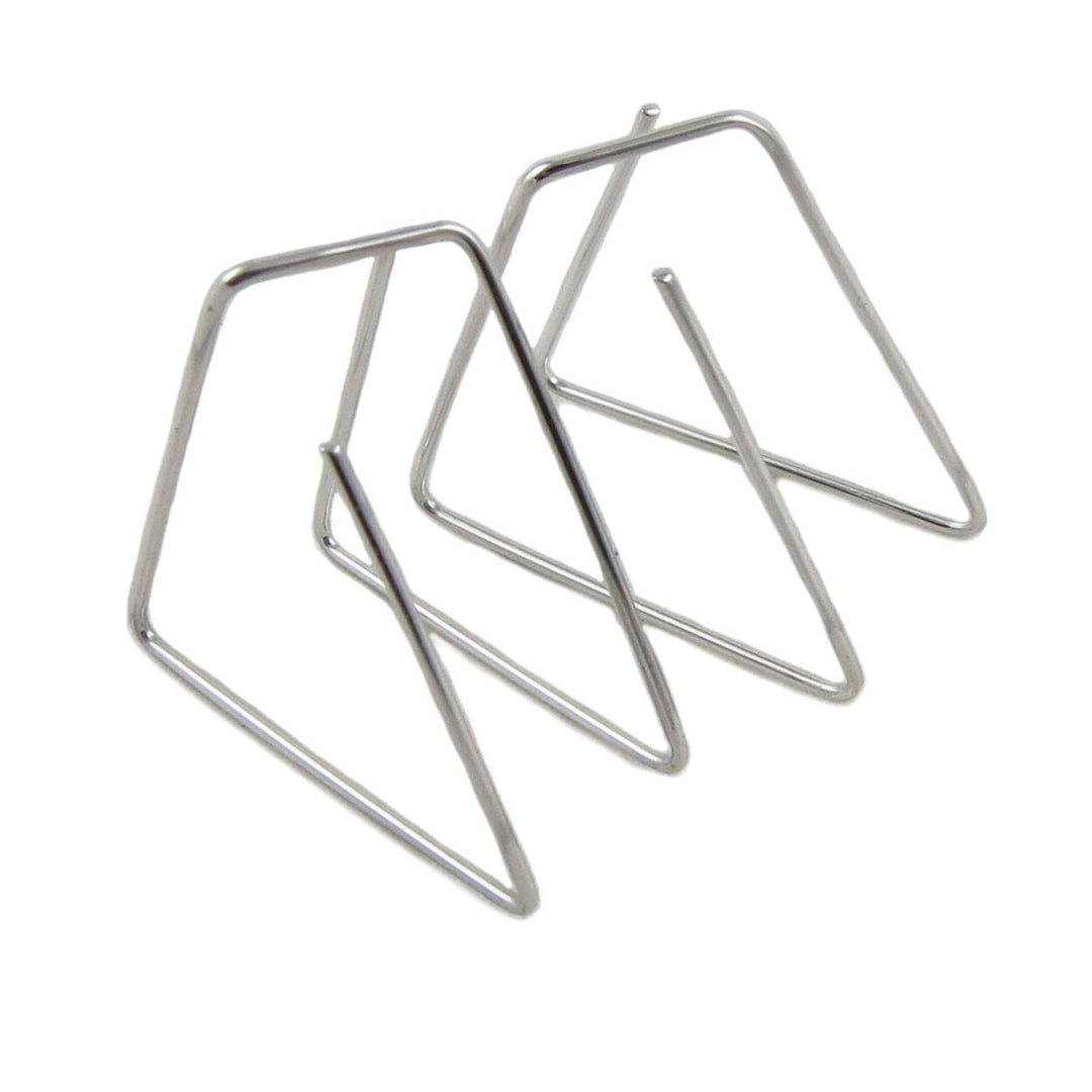 Illusion Hoop Triangle 925 Silver Drop Earrings for Women