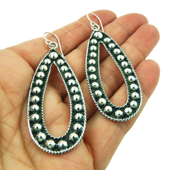 Long Sterling Silver Teardrop Earrings