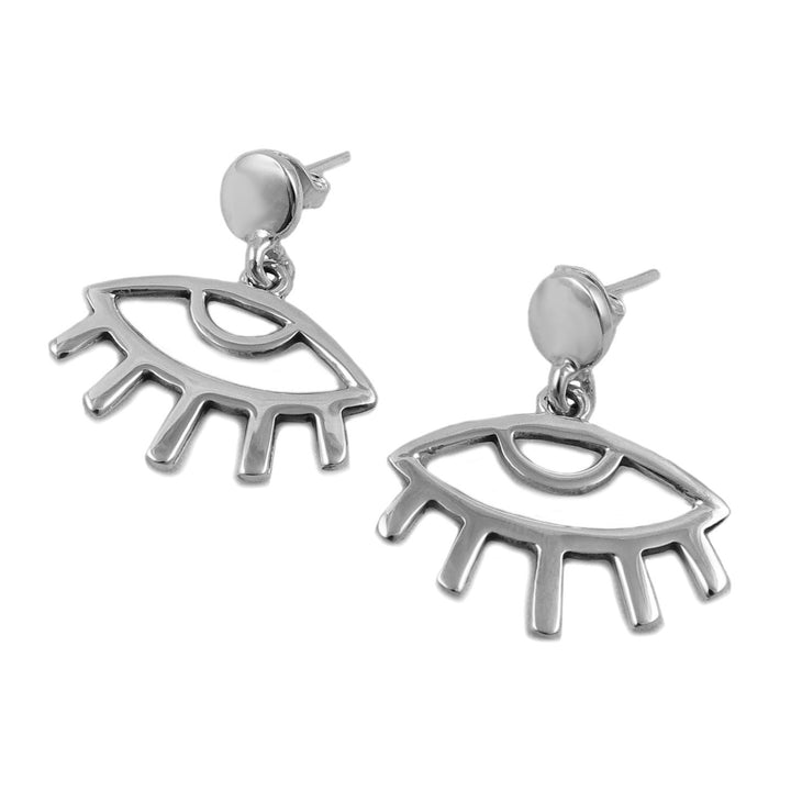 Good Luck 925 Sterling Silver Evil Eye Earrings