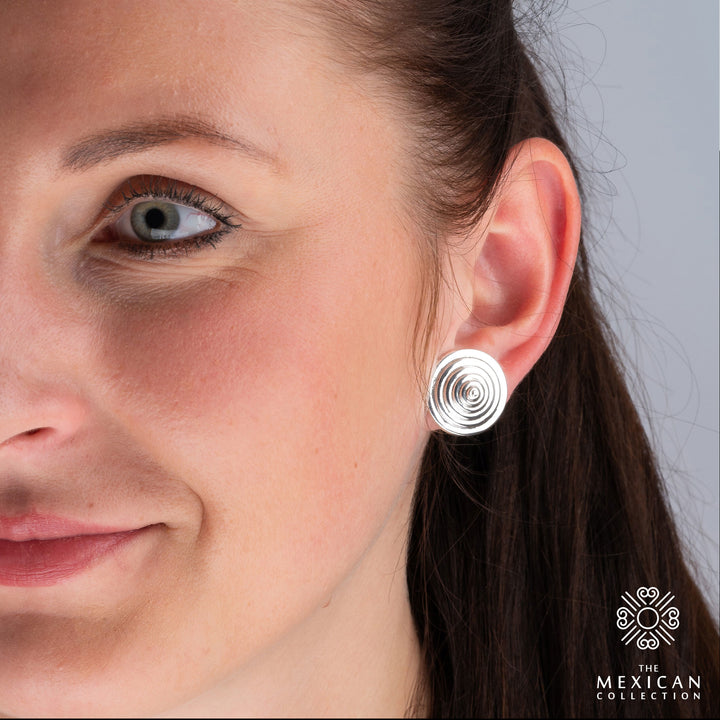 Maria Belen Designer Mexican Sterling Silver Cone Earrings