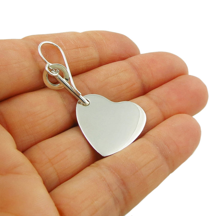 Sterling Silver Love Heart Dangle Earrings