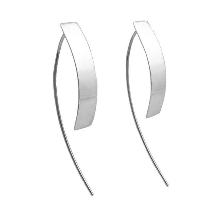 Long Curved Sterling Silver Threader Earrings