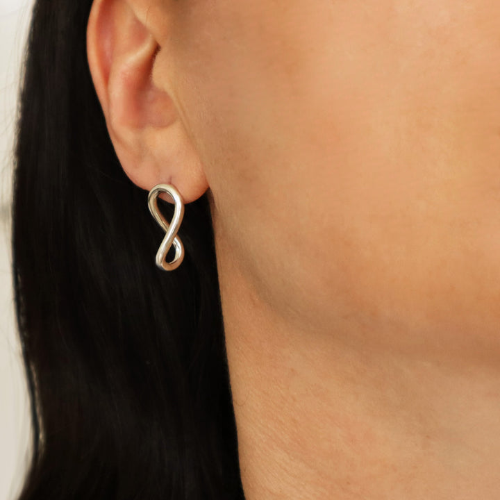 Illusion Figure of Eight 925 Silver Drop Earrings