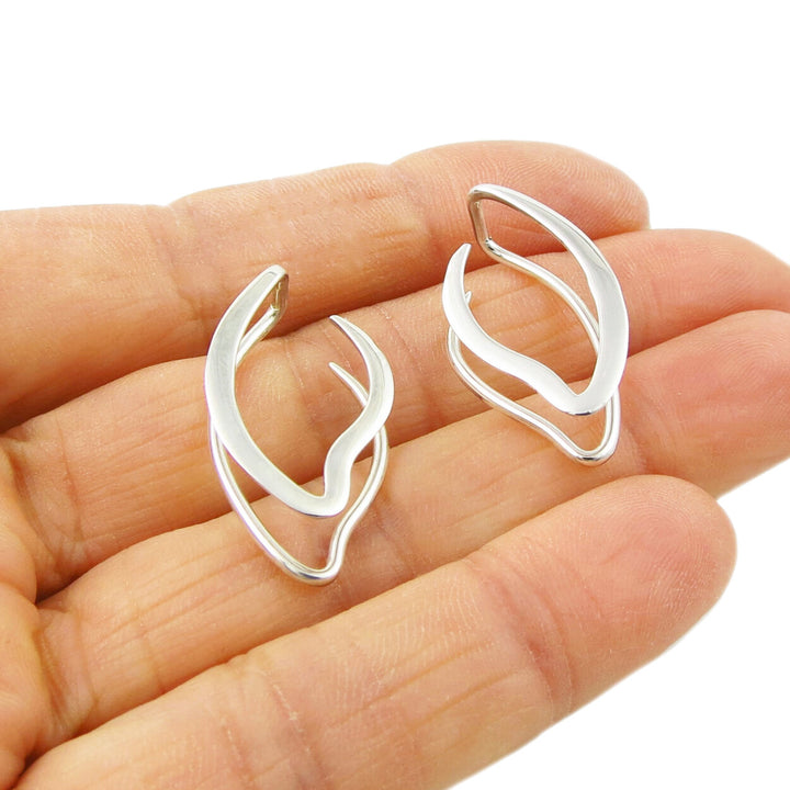 Illusion Hoop 925 Silver Drop Earrings for Women