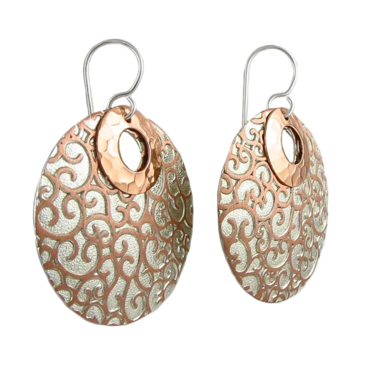 Mixed Metals Copper and Silver Earrings