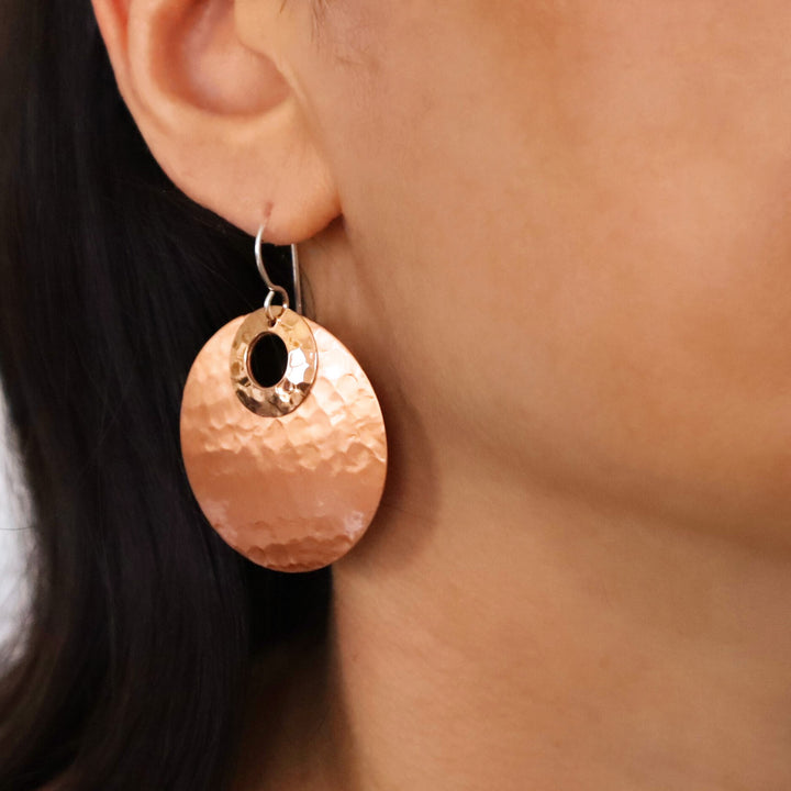 925 Silver and Copper Earrings for Women