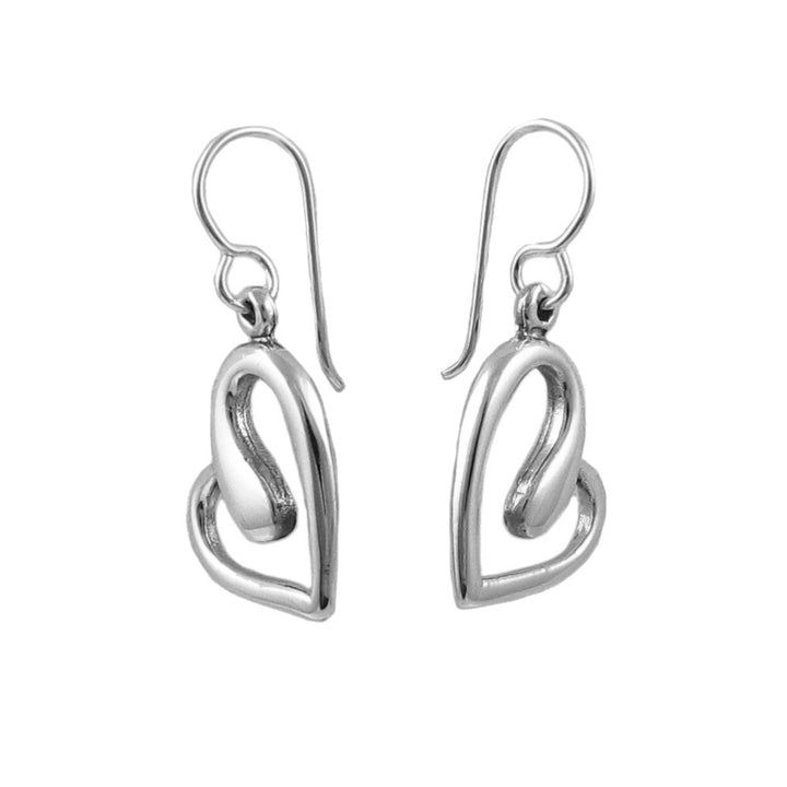 Love Heart 925 Silver Dangle Earrings for Women