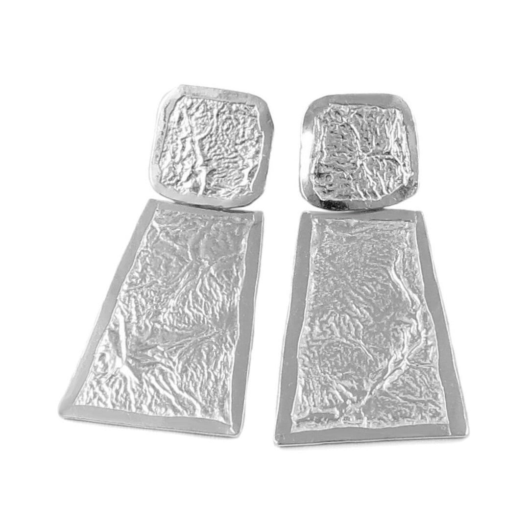 Maria Belen Taxco Reticulated 925 Sterling Silver Earrings