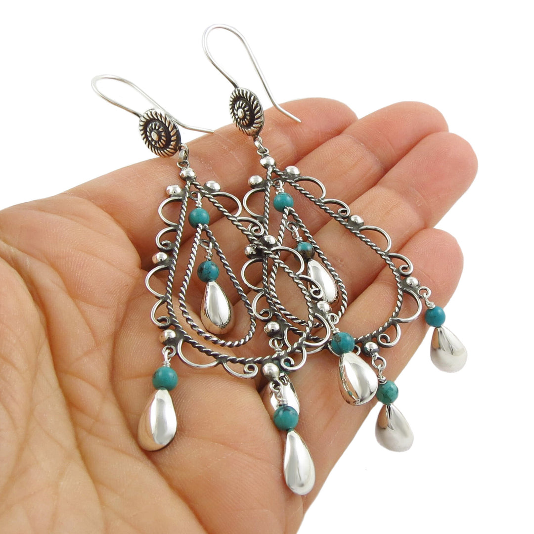 Sterling Silver and Turquoise Maria Belen Dangle Earrings